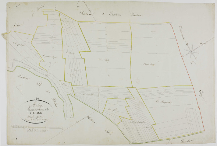 Molay, section A, le Village, feuille 4.géomètre : Poux