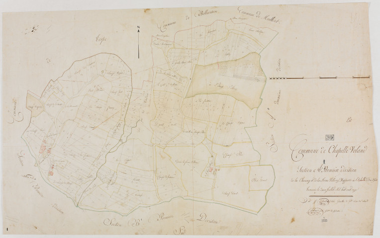 Chapelle-Voland, section A, la Chanay et la Ferme Villeroz, feuille 1.géomètre : J. F. Lebeaud cadet