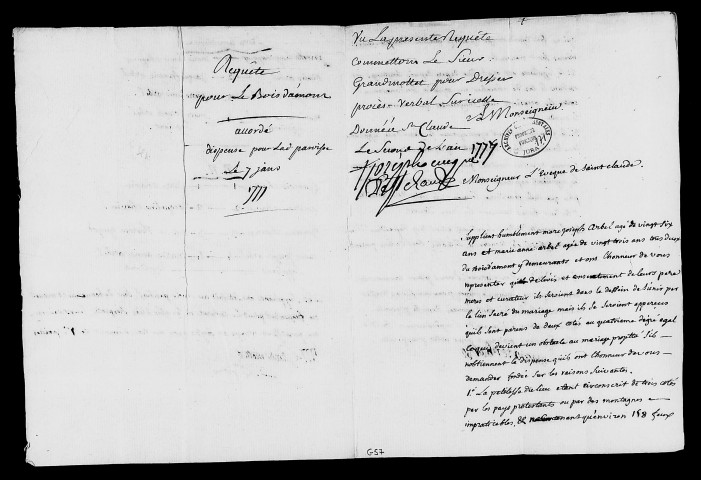 Dossiers instruits en 1777