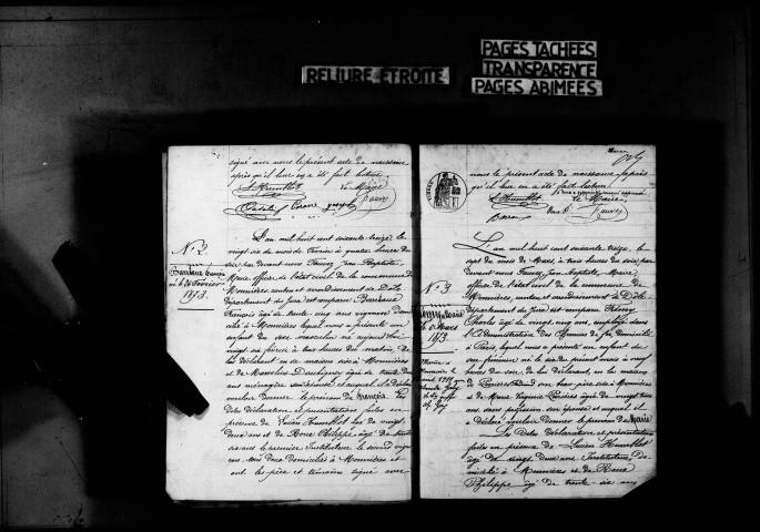 Naissances, mariages, décès, publications de mariage.