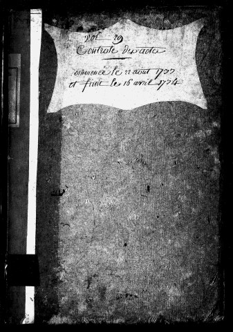 Registre du 22 Août 1733 au 16 Avril 1734