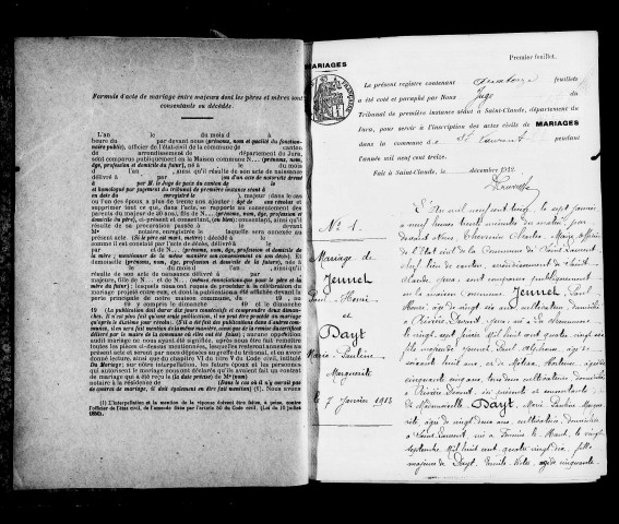 Mariages, décès.