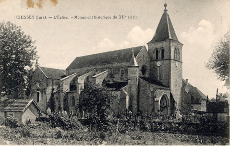 Chissey-sur-Loue (Jura). L'église, monument historique du XIIème siècle. Besançon.