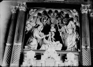 Eglise d'Aresches. Rétable en bois doré, crèche de Noël, style Corinthier 1934