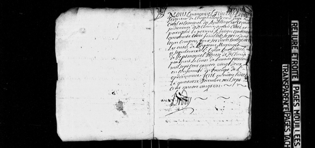 Baptêmes, mariages, sépultures.