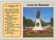 Lons-le-Saunier (Jura). Statue de Rouget de Lisle (1760-1836). Officier Français né à Lons-le-Saunier qui composa la marseillaise en 1792. 88A