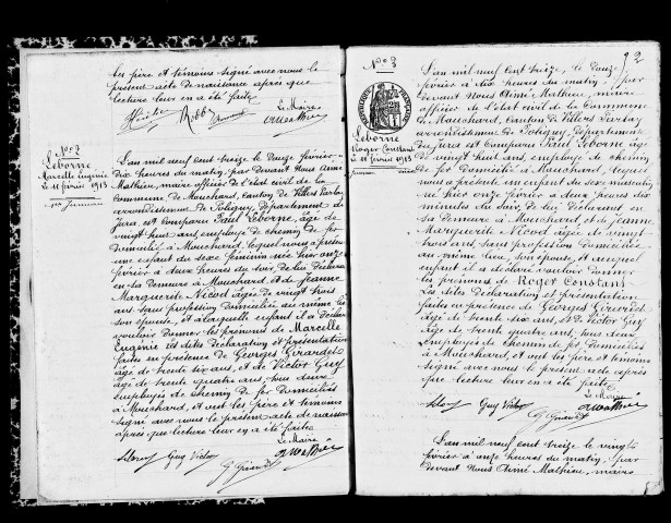 Naissances, mariages, décès, publications de mariage.