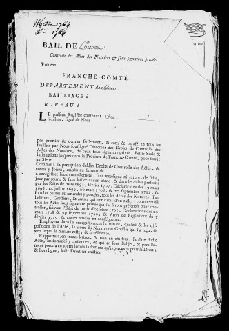 Registre du 1er mars au 6 décembre 1764