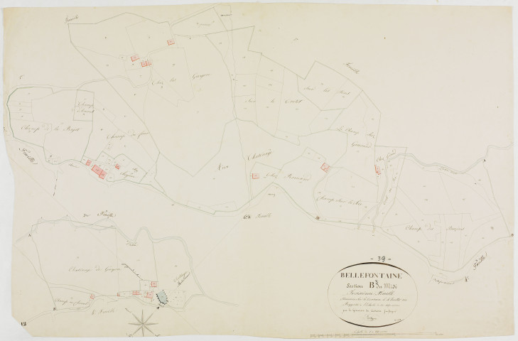 Bellefontaine, section B, le Midi, feuille 3.géomètre : Duchesne cadet
