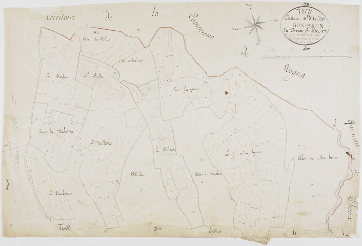 Viry, section B, Bon-Deux, feuille 1.géomètre : Grenier