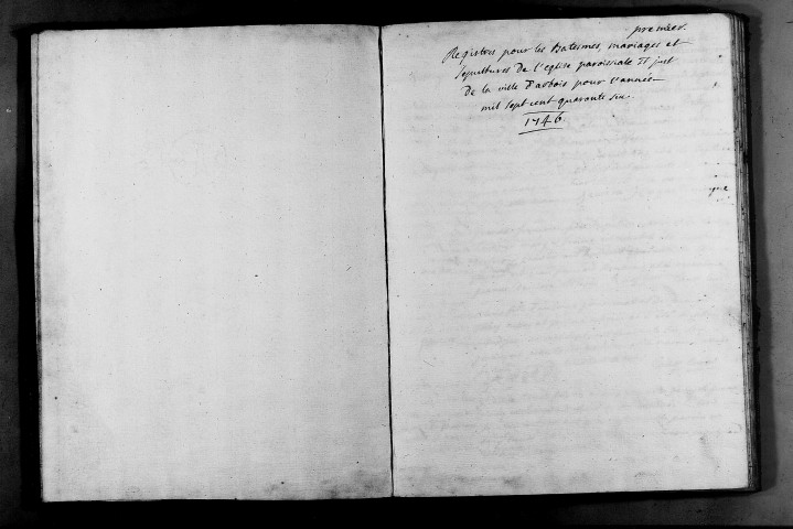 Baptêmes, mariages, sépultures 31 décembre 1745-1746