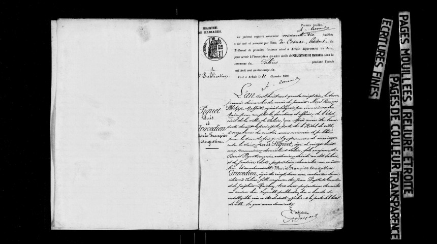 Publications de mariage.