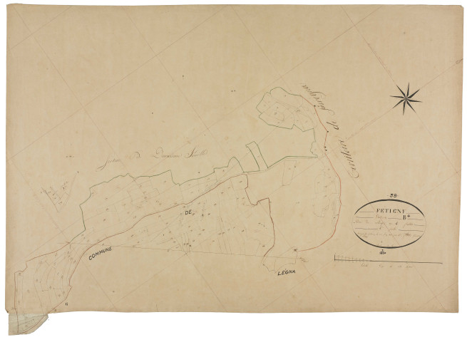 Fétigny, section B, le Village, feuille 4.géomètre : Grillot