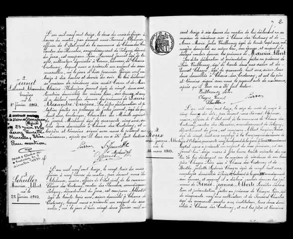 Naissances, mariages, décès, publications de mariage.