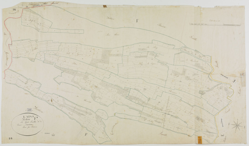 Lains, section F, Piéramont, feuille 2.géomètre : Duchesne