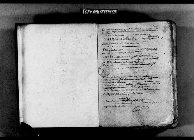 Naissances, mariages, décès, publications de mariage an XI-1807.