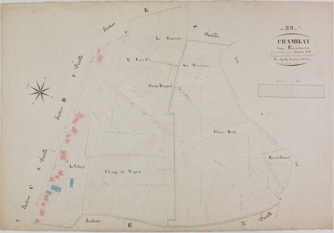 Chamblay, section E, le Chêne Brûlé, feuille 2.