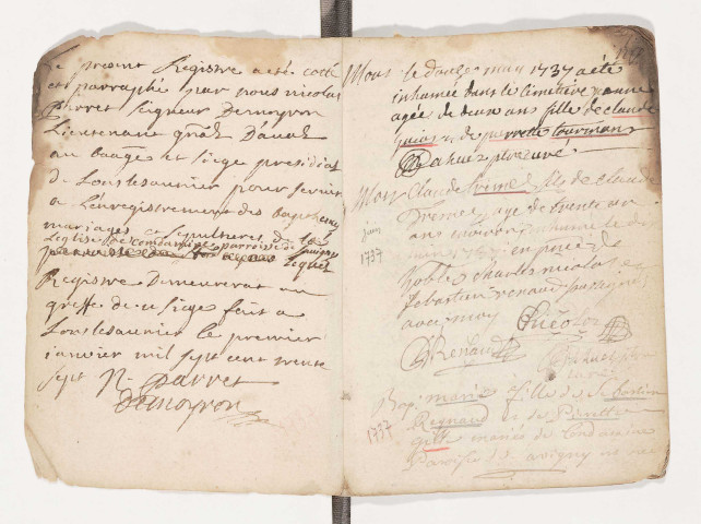 Baptêmes, mariages et sépultures.