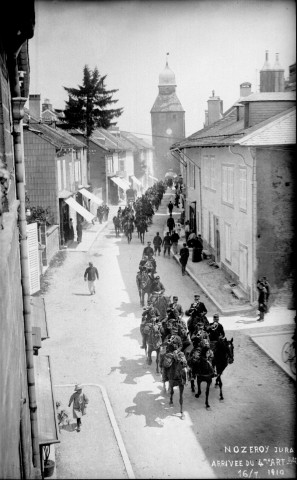 Arrivée du 4° d'Artillerie le 16/07/1910. Nozeroy