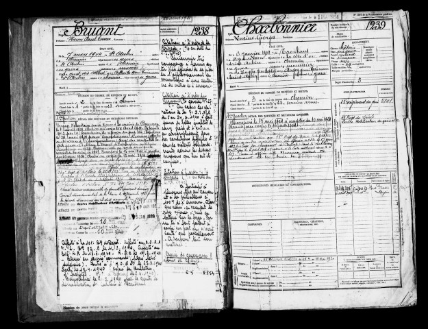 Premier volume, matricule 1237 à 1656 et 1660.