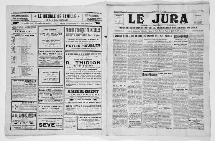 Le Jura socialiste, coopérateur, syndicaliste (1927)