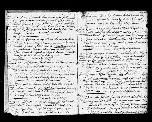 Sépultures de l'hôpital.