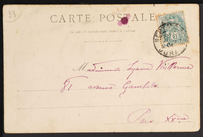 N. 19. – Environs de St-Claude (Jura) – Le Nouveau Pont de Jeurre et le Château (Cliché E. Mandrillon, Phot à St-Claude) (1904)