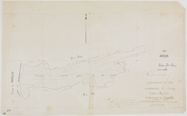 Arbois, section D, feuille 7. [1810] géomètre : [Tabey et/ou Perrard]