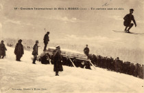 Morez (Jura). 40. Concours International de Ski, un curieux saut a ski.
