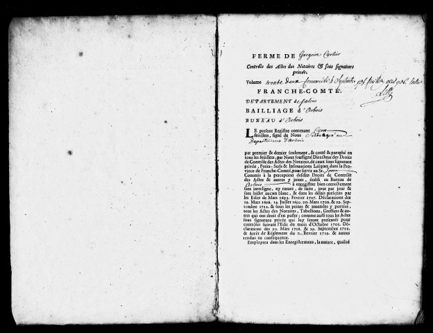 Registre du 4 Septembre 1735 au 7 Avril 1736