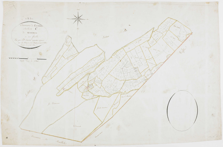 Leschères, section C, Vichaumois, feuille unique.géomètre : Morel