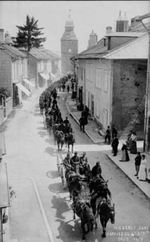 Arrivée du 4° d'Artillerie le 16/07/1910. Nozeroy