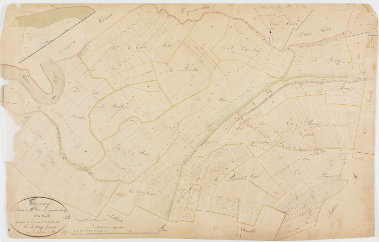 Thervay, section A, les Grands Champs, feuille 2.géomètre : Tabey (aîné ?)