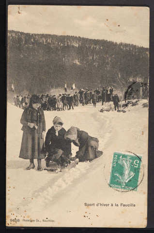 9658 - Sport d’hiver à la Faucille (Phototypie Co., Neuchâtel) (1908)