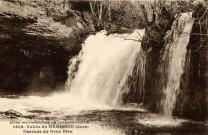 Vallée du Hérisson (Jura). Sites pittoresques de Franche-Comté. La cascade du gour bleu. Besançon, établissements C. Lardier.