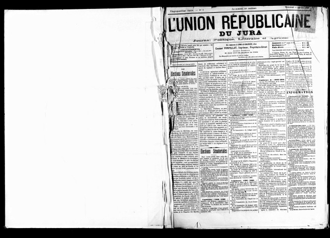 L'Union républicaine du Jura. 1906.
