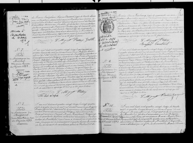 Naissances, publications de mariage.