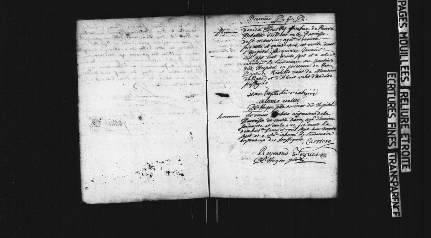 Sépultures, 1737-1745.