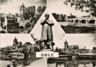 Dole (Jura). 55. Le canal des tanneurs, le Doubs, la statue de Pasteur et le pont du Pasquier. Basilique. 44, rue Letellier, Paris.