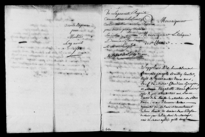 Dossiers instruits en 1784