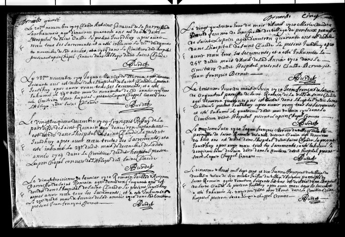 Sépultures de l'hôpital.