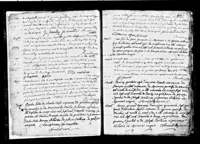 Baptêmes, mariages, sépultures.