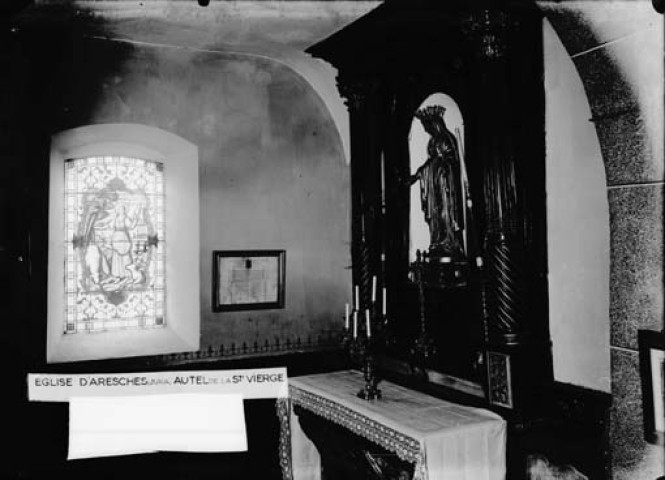 Eglise d'Aresches. Autel de la Sainte Vierge. 1934