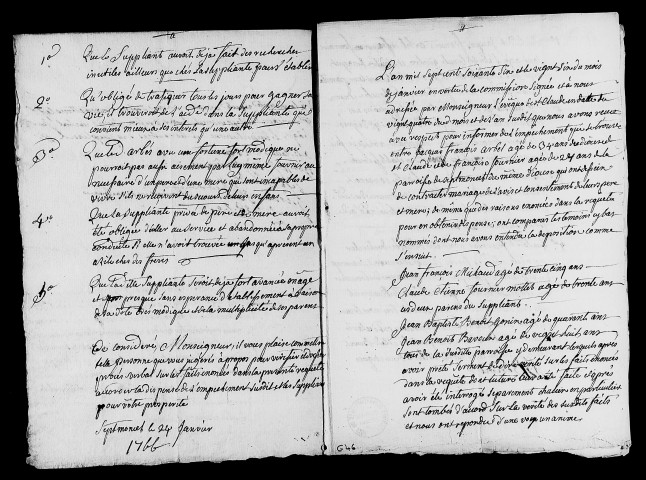 Dossiers instruits en 1766