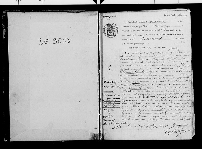 Naissances, publications de mariage.