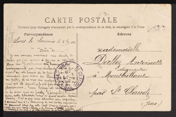 1020 – Lons-le-Saunier-les-Bains (Jura) - Le marché au bois blanc (Berthaud Frères, Paris - Cliché R. Chapuis) (1906)