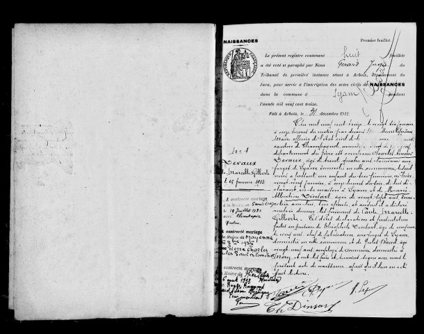 Naissances, mariages, décès, publications de mariage.