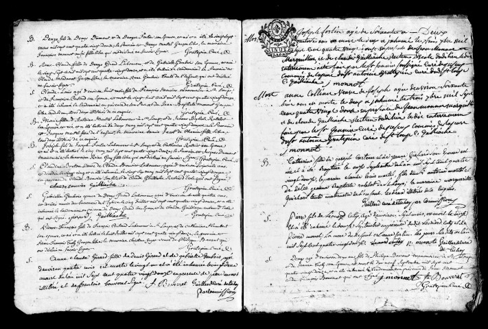 Série communale : baptêmes, mariages, sépultures 1792. Naissances janvier 1793.