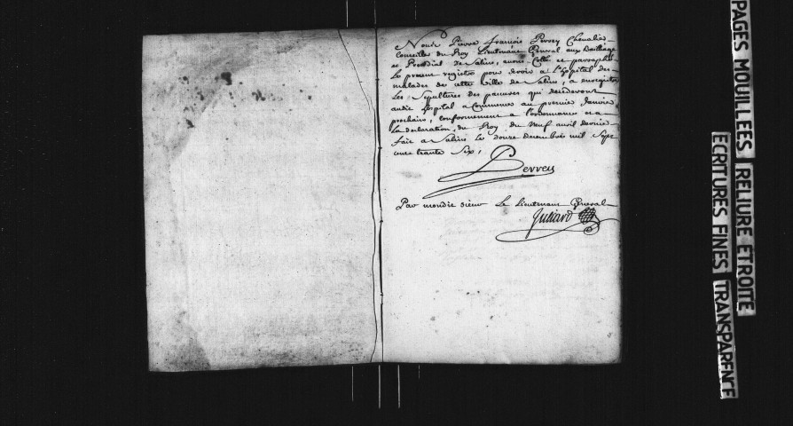 Sépultures, 1737-1745.