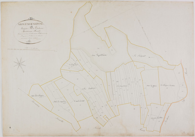 Mont-sur-Monnet, section A, Balerne, feuille 3.